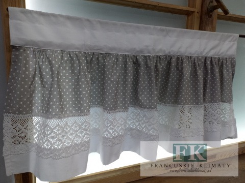 ZAZDROSTKA SZYTA kropki białe na szarym tle, WYS 45 CM SHABBY NA WYMIAR , BAWEŁNA 100% ZAZDROSTKA SZYTA kropki białe na szarym tle, WYS 45 CM SHABBY NA WYMIAR , BAWEŁNA 100%