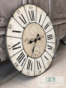 ZEGAR ŚCIENNY fi 80 cm PRINTANIA HOTEL , W STYLU FRANCUSKIM , SHABBY CHIC , VINTAGE , PROWANSJA