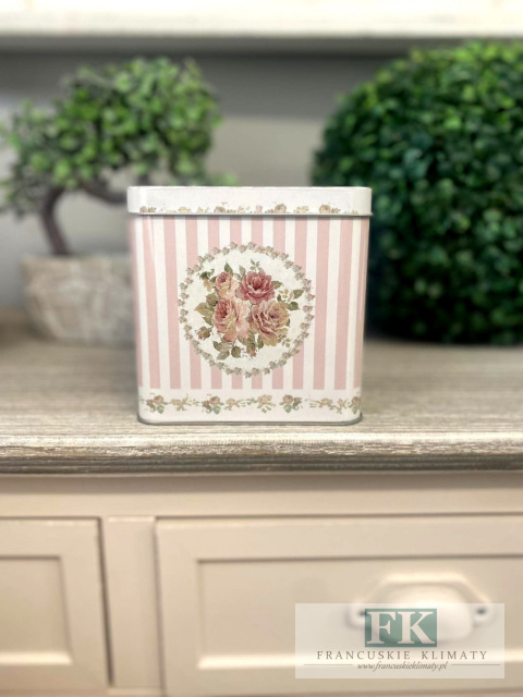PUSZKA 12 X 12 cm POJEMNIK RÓŻE NA DROBIAZGI SHABBY , PROWANSJA , VINTAGE PUSZKA 12 X 12 cm POJEMNIK RÓŻE NA DROBIAZGI SHABBY , PROWANSJA , VINTAGE