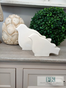FIGURKA PTASZEK DEKORACYJNY BIAŁY WYS 12,5 CM