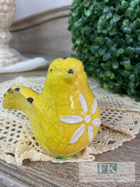 FIGURKA ŻÓŁTY PTASZEK 15 CM SHABBY VINTAGE