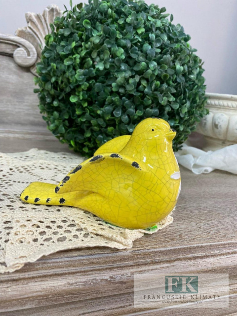 FIGURKA ŻÓŁTY PTASZEK 15 CM SHABBY VINTAGE