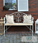 ŁAWKA KUTY METAL HOME & GARDEN Z DREWNIANYM SIEDZISKIEM W STYLU FRANCUSKIM , PROWANSALSKIM , SHABBY , LOFT. ŁAWKA KUTY METAL HOME & GARDEN Z DREWNIANYM SIEDZISKIEM W STYLU FRANCUSKIM , PROWANSALSKIM , SHABBY , LOFT.
