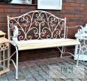 ŁAWKA KUTY METAL HOME & GARDEN Z DREWNIANYM SIEDZISKIEM W STYLU FRANCUSKIM , PROWANSALSKIM , SHABBY , LOFT. ŁAWKA KUTY METAL HOME & GARDEN Z DREWNIANYM SIEDZISKIEM W STYLU FRANCUSKIM , PROWANSALSKIM , SHABBY , LOFT.