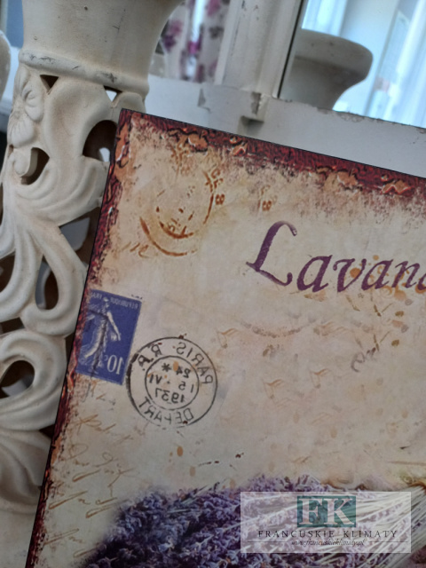 METALOWY OBRAZ / DEKORACJA ŚCIENNA "LAWENDA" 33 cm W STYLU PROWANSALSKIM, RETRO, METALOWY OBRAZ / DEKORACJA ŚCIENNA "LAWENDA" 33 cm W STYLU PROWANSALSKIM, RETRO,