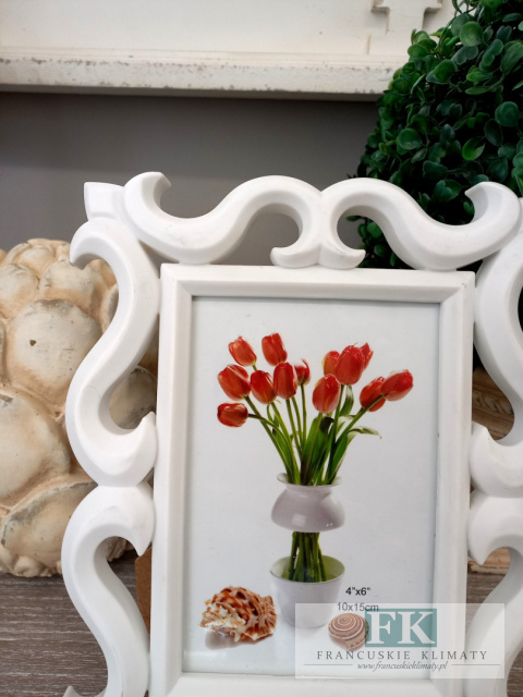 RAMKA NA ZDJECIE 24 CM BIEL ORANMENT RAMKA NA ZDJECIE 24 CM BIEL ORANMENT