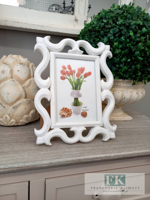 RAMKA NA ZDJECIE 24 CM BIEL ORANMENT RAMKA NA ZDJECIE 24 CM BIEL ORANMENT