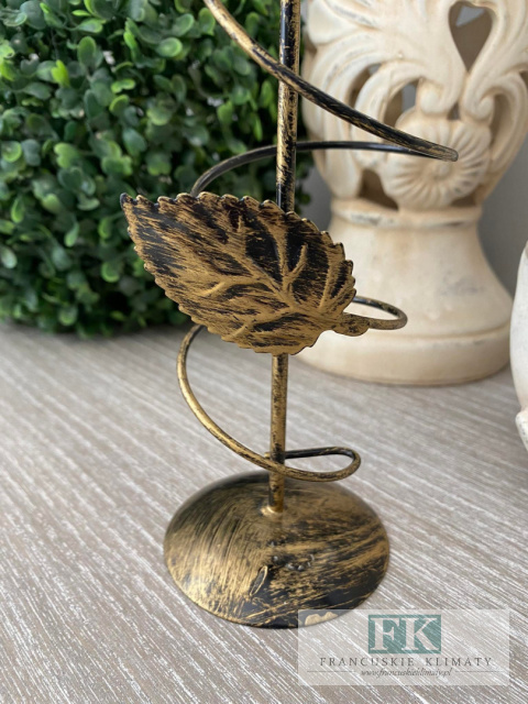 ŚWIECZNIK METALOWY WYS 20 CM LISTEK