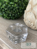 ŚWIECZNIK SZKLANY 6 KĄTNY NA TEALIGHT