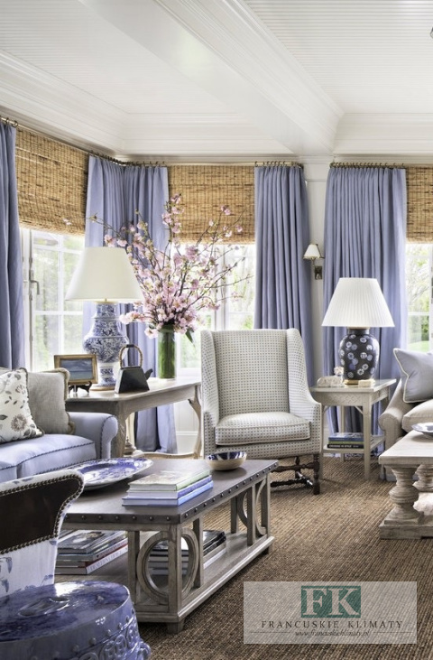 ZASŁONA HAMPTON 140 x 250 błękit niebieski blue