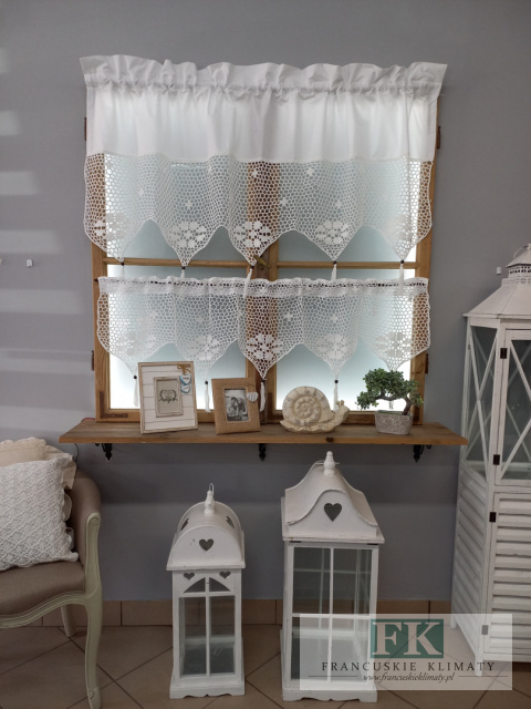 ZAZDROSTKA SZYDEŁKOWA "BABCINE ROBÓTKI" 70/200 BIEL , PROWANSJA , SHABBY