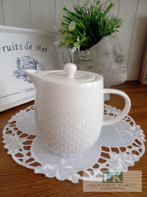KOLEKCJA WHITE DROP DZBANEK poj. 800ml. styl francuski, shabby, vintage
