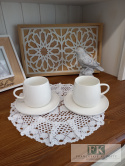 KOLEKCJA WHITE DROP FILIŻANKA ZE SPODKIEM poj. 300ml. styl francuski, shabby, vintage KOLEKCJA WHITE DROP FILIŻANKA ZE SPODKIEM poj. 300ml. styl francuski, shabby, vintage