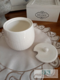 KOLEKCJA WHITE DROP KPL. CUKIERNICA+MLECZNIK wys. 9 cmstyl francuski, shabby, vintage