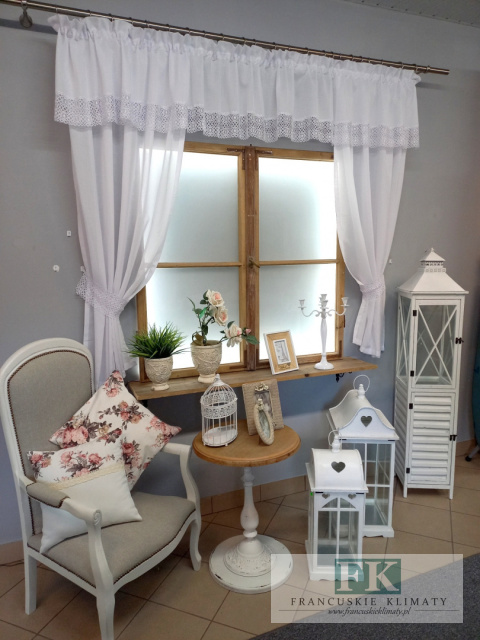 KPL LAMBREKIN + 2 BOKI GIPIURA BIEL , prowansja , shabby chic KPL LAMBREKIN + 2 BOKI GIPIURA BIEL , prowansja , shabby chic