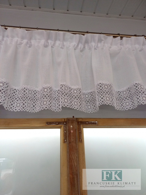 KPL LAMBREKIN + 2 BOKI GIPIURA BIEL , prowansja , shabby chic KPL LAMBREKIN + 2 BOKI GIPIURA BIEL , prowansja , shabby chic