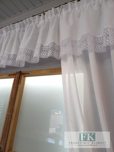 KPL LAMBREKIN + 2 BOKI GIPIURA BIEL , prowansja , shabby chic KPL LAMBREKIN + 2 BOKI GIPIURA BIEL , prowansja , shabby chic