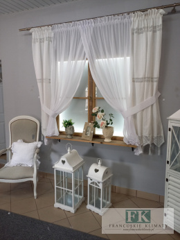 KPL OKIENNY PROWANSJA firana boki NATURA BAWEŁNA KORONKA ETAMINA