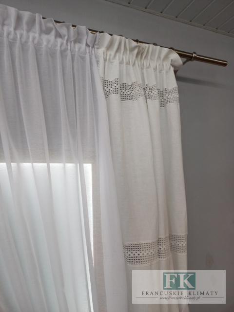 KPL OKIENNY PROWANSJA firana boki NATURA BAWEŁNA KORONKA ETAMINA