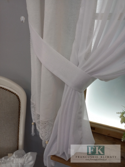 KPL OKIENNY PROWANSJA firana boki NATURA BAWEŁNA KORONKA ETAMINA