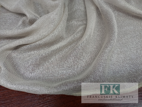 MATERIAŁ, TKANINA FIRANKOWA SIATECZKA CAFE LATTE , WYS 290 CM , PROWANSJA , DHABBY CHIC