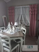 ZASŁONA 140/250 CM FALBANY retro vintage brudny róż
