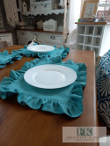 serwetka PODKŁADKI PODKŁADKA 35X45 CM FALBANY TURKUS W STYLU FRANCUSKIM ANGIELSKIM SHABBY PROWENSALSKIM