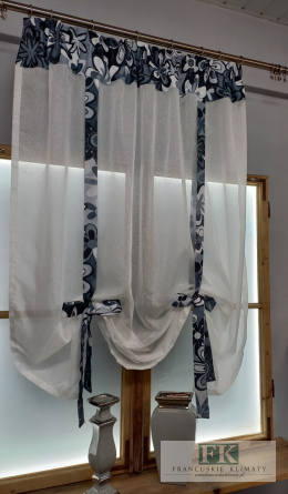 PANEl SZARFA EKRAN ROLETKA 140/140 BATYST , TKANINA KWIATY , PROWANSJA SHABBY CHIC
