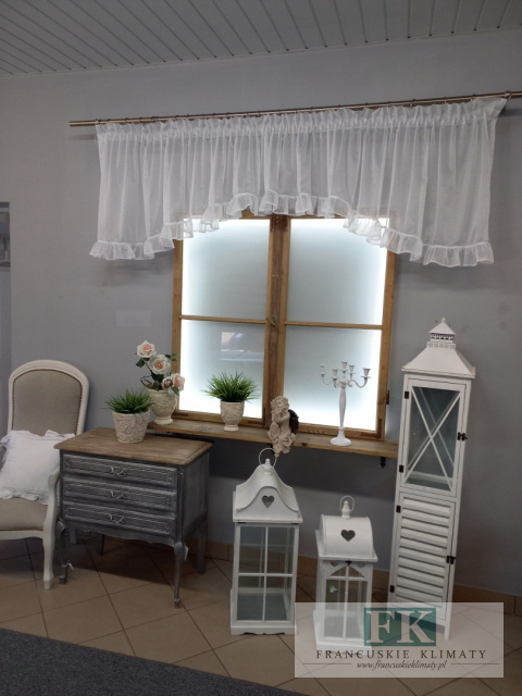ZLAMBREKIN ŁUCZEK Z FALBANKĄ , MARKIZETA , 385/70 SHABBY , CHIC , PROWANSJA ZLAMBREKIN ŁUCZEK Z FALBANKĄ , MARKIZETA , 385/70 SHABBY , CHIC , PROWANSJA