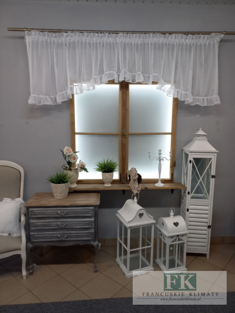 ZLAMBREKIN ŁUCZEK Z FALBANKĄ , MARKIZETA , 385/70 SHABBY , CHIC , PROWANSJA ZLAMBREKIN ŁUCZEK Z FALBANKĄ , MARKIZETA , 385/70 SHABBY , CHIC , PROWANSJA