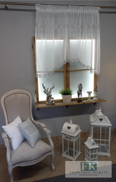 FIRANA ŁUCZEK WOAL BIAŁY CYRKONIE 200/110 , GLAMOUR , LOFT