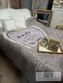 NARZUTA PIKOWANA SMILE ENJOY 170 X 210 CM BAWEŁNA SHABBY , PROWANSJA , VINTAGE