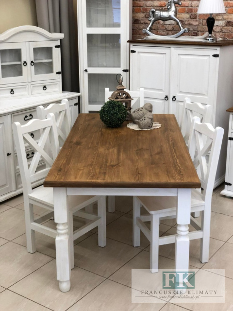 KOMPLET LITE DREWNO ! STÓŁ + 6 KRZESEŁ - 180 X 90 CM KOMPLET LITE DREWNO ! STÓŁ + 6 KRZESEŁ - 180 X 90 CM
