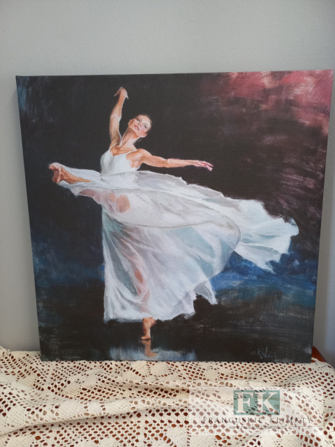 OBRAZ NA PŁÓTNIE 50 X 50 TAŃCZĄCA BALETNICA