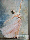 OBRAZ NA PŁÓTNIE 50X 75 TAŃCZĄCA BALERINA, BALETNICA