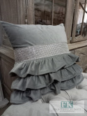POSZEWKA VELVET - PLUSZ TRZY DEKORACYJNE FALBANY 40/40, STALOWE SREBRO POSZEWKA VELVET - PLUSZ TRZY DEKORACYJNE FALBANY 40/40, STALOWE SREBRO