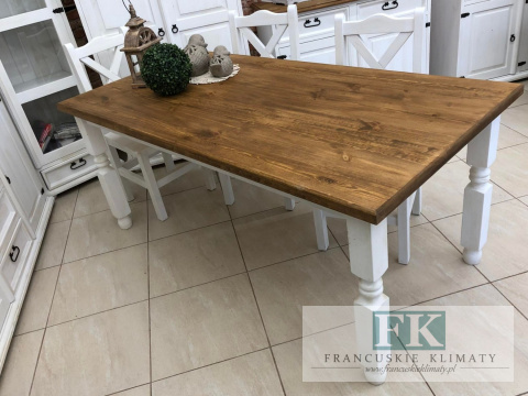 KOMPLET LITE DREWNO ! STÓŁ + 6 KRZESEŁ - 180 X 90 CM KOMPLET LITE DREWNO ! STÓŁ + 6 KRZESEŁ - 180 X 90 CM