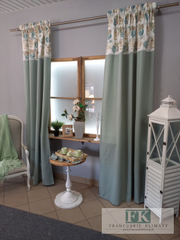 ZASŁONA BOK MIĘTA 250/140 STYL SHABBY CHICK