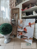 OBRAZ NA PŁÓTNIE PTAKI NA GAŁĘZI 70X100 CM