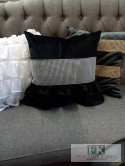 POSZEWKA GLAMOUR 40/40VELVET PLUSZ TRZY FALBANY cyrkonie , CZERŃ