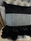 POSZEWKA GLAMOUR 40/40VELVET PLUSZ TRZY FALBANY cyrkonie , CZERŃ