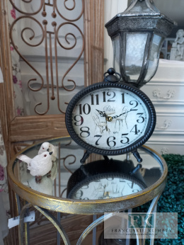 ZEGAR DO POSTAWIENIA 24 cm METAL w kształcie budzika , loft , prowan