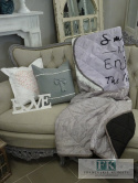 NARZUTA PIKOWANA SMILE ENJOY 170 X 210 CM BAWEŁNA SHABBY , PROWANSJA , VINTAGE
