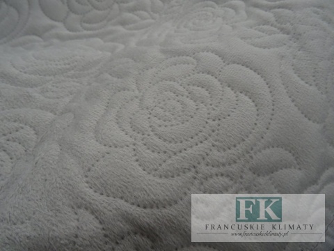 KŁ. NARZUTA PIKOWANA GREY ROSE 220 X 240 CM BAWEŁNA SHABBY , PROWANSJA , VINTAGE