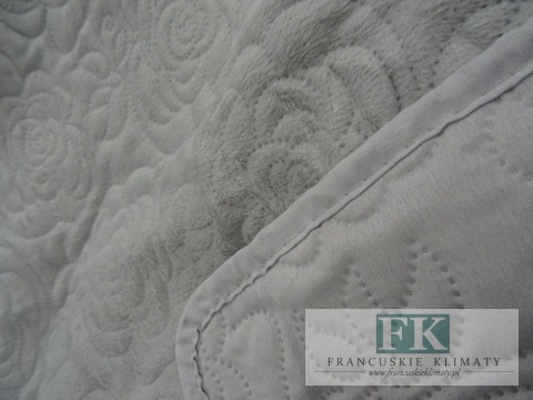 KŁ. NARZUTA PIKOWANA GREY ROSE 220 X 240 CM BAWEŁNA SHABBY , PROWANSJA , VINTAGE