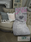 KŁ. NARZUTA PIKOWANA LOVE HER&HIS 170 X 210 CM BAWEŁNA SHABBY , PROWANSJA , VINTAGE
