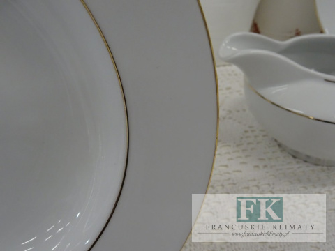 KOLEKCJA GOLD FRAME TALERZ GŁĘBOKI śr. 22 cm styl francuski, shabby, vintage