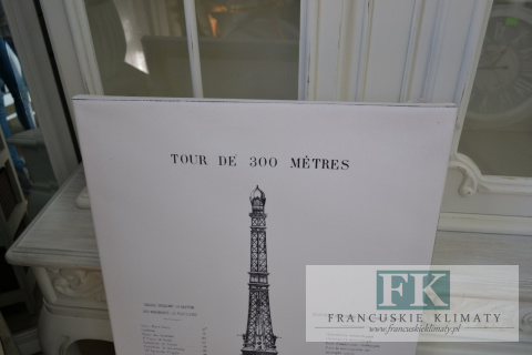 OBRAZ NA PŁÓTNIE PARIS 80 X 50 RETRO PROWANSJA SHABBY płótno CUDO