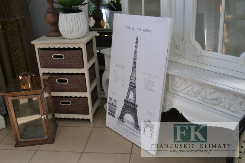 OBRAZ NA PŁÓTNIE PARIS 80 X 50 RETRO PROWANSJA SHABBY płótno CUDO