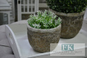 WAZON , DONICA AŻUROWA WYS 12 CM OSŁONKA CERAMICZNO - BETONOWA DO WNĘTRZ I OGRODÓW WAZON , DONICA AŻUROWA WYS 12 CM OSŁONKA CERAMICZNO - BETONOWA DO WNĘTRZ I OGRODÓW